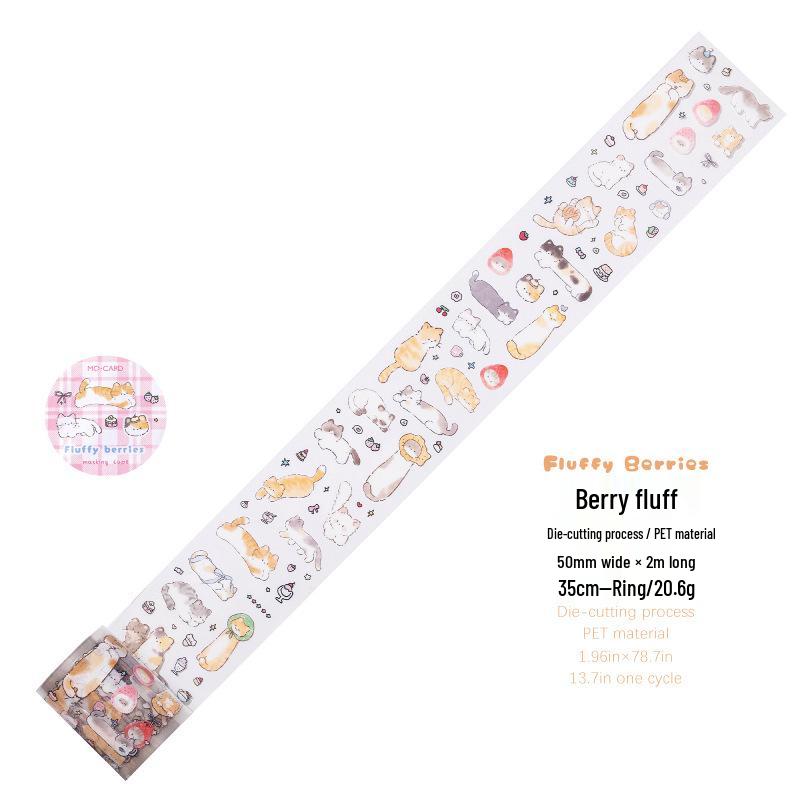 MomoPET Die-Cut Tape: Cats & Dogs - Cute DIY Scenery Stickers for Journals and Collages