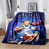 Alice in Wonderland Cartoon Print Plush Blanket, Extra Large Size, Warm and Comfortable, Suitable for Bed and Sofa Decoration.