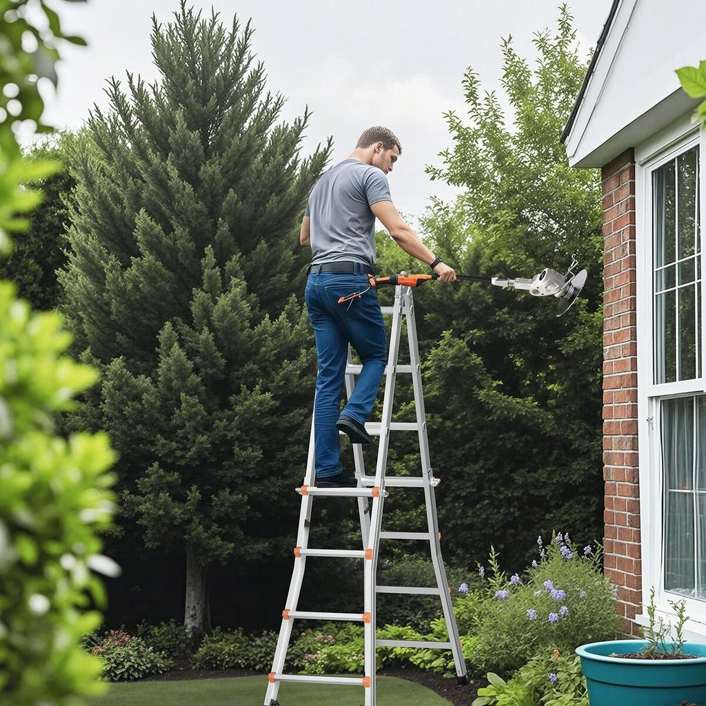 Telescoping Ladder A Frame 15 FT Extension Multi-Function for Homework