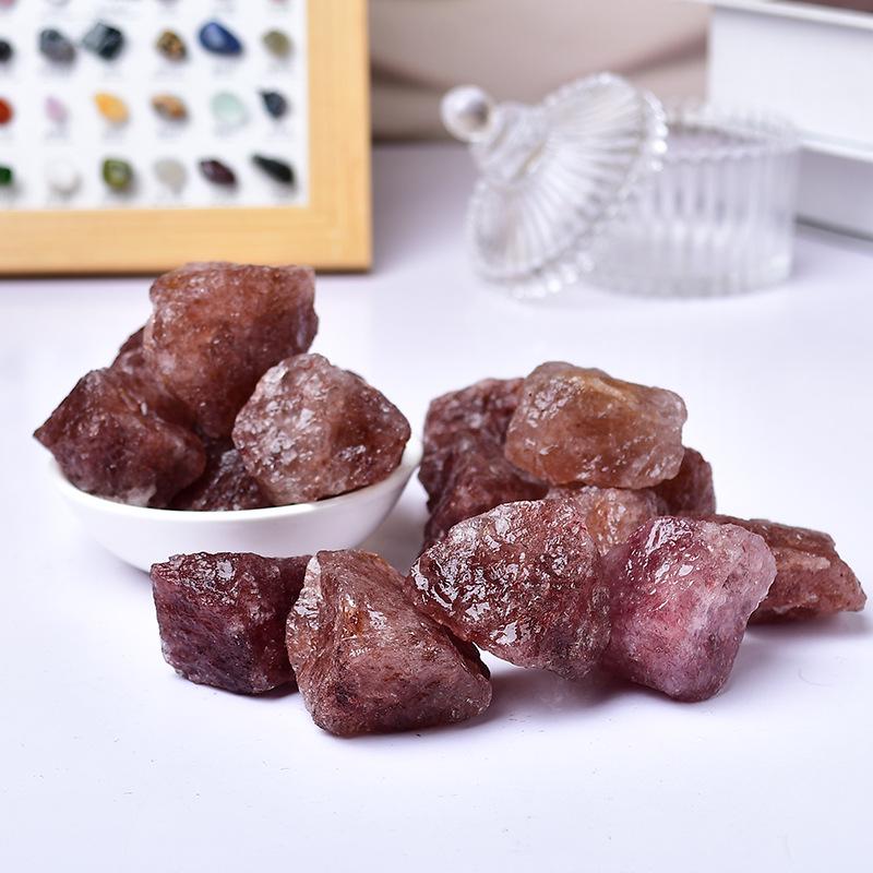 Natural Strawberry Quartz Stone Aroma Diffuser & Fish Tank Decoration