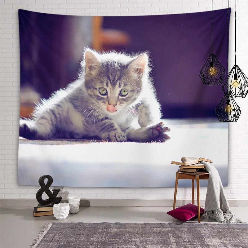 Kawaii Cat Tapestry Animal Wall Art Decoration Tapestry Cute Children's Room Living Room Bedroom Dormitory Room Home Decoration