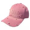 Cotton Baseball Cap With Pearl Embellishments For Summer Sun Protection