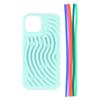 For iPhone 15 Case 3D Stress Relief DIY Colorful Bar Silicone PC Phone Cover Arc Stripe