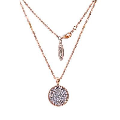 Lange Kette aus weißem österreichischem Echtkristall in Roségold