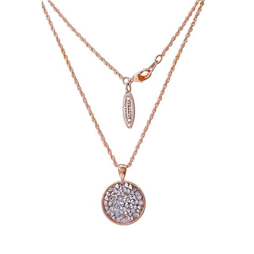 White Austrian Genuine Crystal Rose Gold Long Necklace
