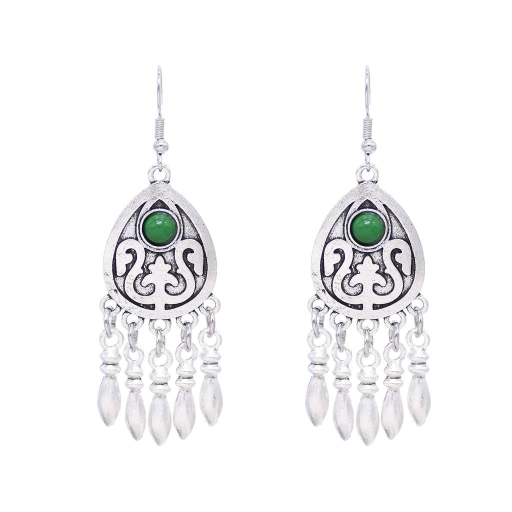 Retro Earrings Women's Ethnic Style Fringed Earrings Xinjiang Ancient Style Earrings Festival Scenic Accessories