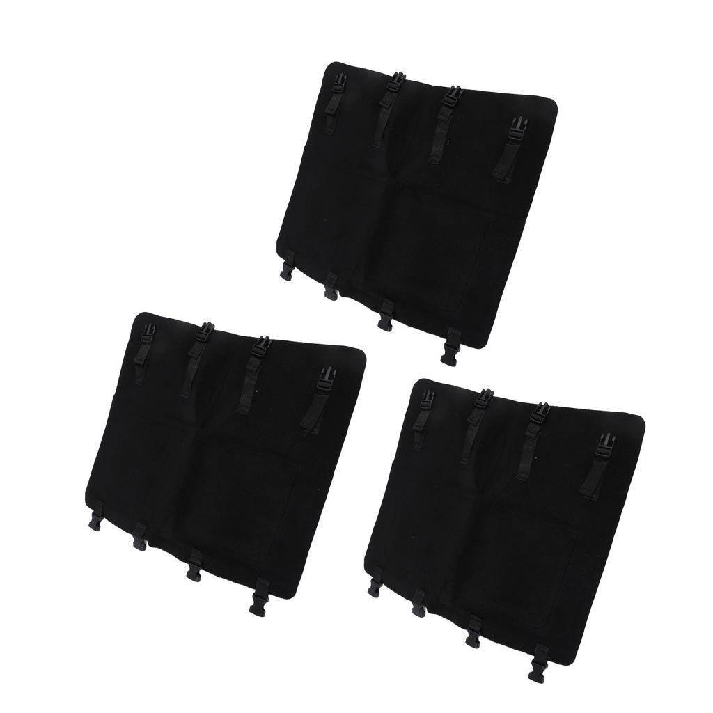 3Pcs RV Step Covers 22 X 20 Inch Black RV Step Rug Carpets for Curved Foot Ladder Manual Electrical