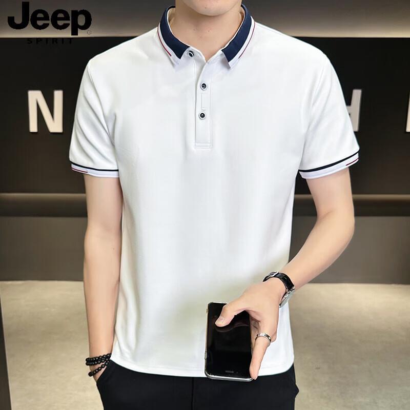 JEEP SPIRIT Men s Short Sleeve Cotton Polo Shirt 4XL