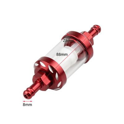 Filtre à huile pour moteur à essence/carburant en alliage d'aluminium CNC 8 mm Moto pour Dirt Pit Bike 125/140/150/160cc CRF70 90 110 TTR100 110 KLX65