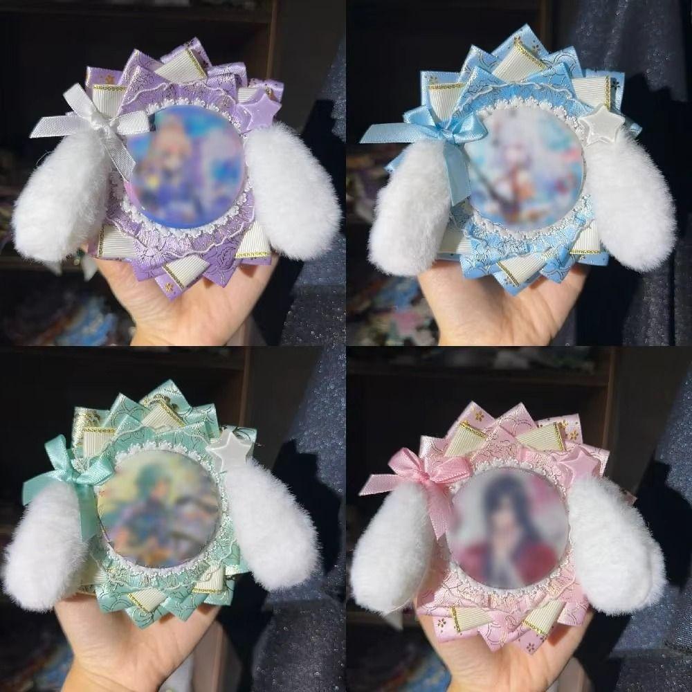 Handmade Itabag Badge Holder Ribbon Lace Badge Rosette Base Tray Lolita Badges Holder  Teen Girls