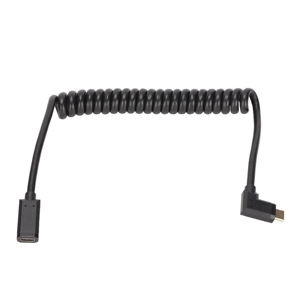 USB C Cable USB C Female to USB C Male 4K 60hz 3A Quick Charging 10Gbps 1.2m Helical Spring Design USB C Power