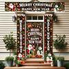 Snowman Design Christmas Door Banner Polyester Material Christmas Porch Banner  Front Door Decor