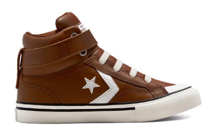 Converse Scarpe da Skateboard per Bambini Pro Blaze Strap Comode High top Kaki Marrone 672121C