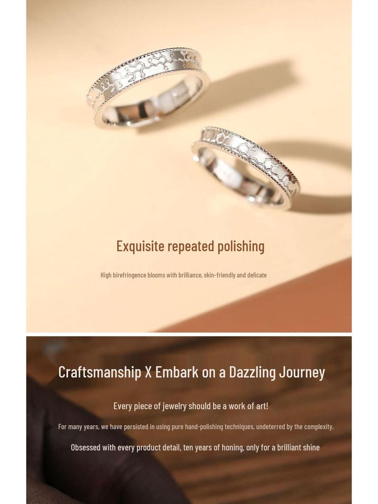 Dopamine Endorphin Sterling Silver Matching Couple Rings - Women's and Men's Gift for Girlfriend, Christmas Edition
