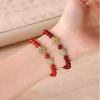 Echtes Zinnoberarmband für Damen, natürliches Hetian-Jade-Friedensschnallen-Armband für Herren, Nischen-Tierkreiszeichen-Schmuckgeschenk