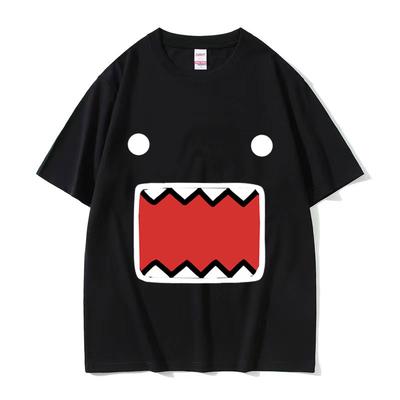 Funny O-Neck Fashion Quality T-Shirt Casual Face Domo Kun Meme Women Summer Summer Short Sleeved Harajuku Streetwear Tops Tees