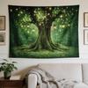 A Stylish Tapestry, Enchanted Forest, Luminescent Tree, Mystical Lanterns., Perfect for Sprucing Up Wall Decor in Homes, Dorms, And Bedrooms
