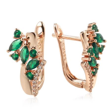 Fashion zircon earrings simple small clear flower grass horse eye green zircon earbuckle earrings