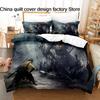 3D Print Terror of Orion Space Monster Bedding Set 3Pcs Sci Fi Alien Duvet Cover Set with Pillowcases for Men Bedroom Decor