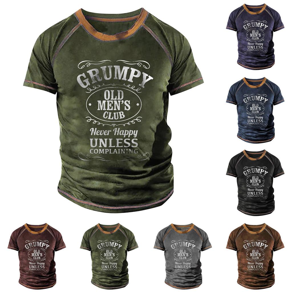 Pánské raglánové tričko s krátkým rukávem a kulatým výstřihem v retro stylu