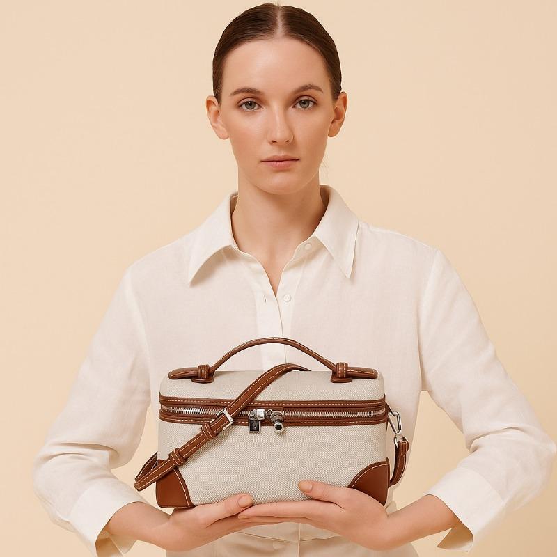 

Новая модная женская сумка-коробка, холщовая сумка с отделкой из коровьей кожи, повседневная сумка-мессенджер, маленькая квадратная сумка, нишевая дизайнерская сумка 27*9*16cm