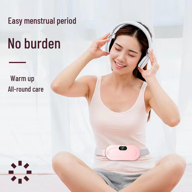 Rechargeable Women's Menstrual Heating Waist Belt with Vibration Massage