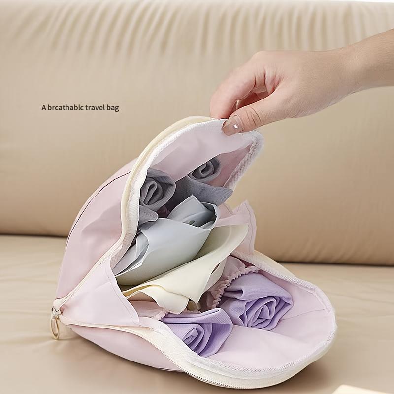 Travel Additions/Three-In-One Storage Bag for Underwear/Socks/Panties/Business Trips/Portable Clothing Bag/Zipper Closure/Convenience/Lingerie/Bras