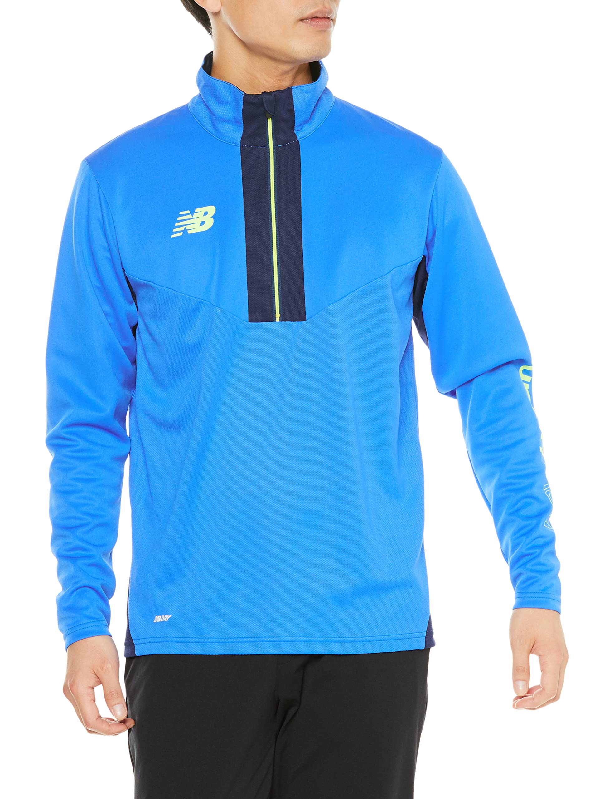 

New Balance AMT25206 Soccer Jersey SBU Size M Warm-Up Half-Zip T-Shirt, (Cerine Blue),