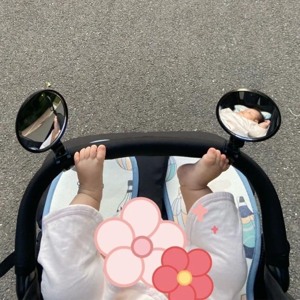 Wide Angle Stroller Rearview Mirror Shatterproof Universal Wide Angle Convex E-Bike