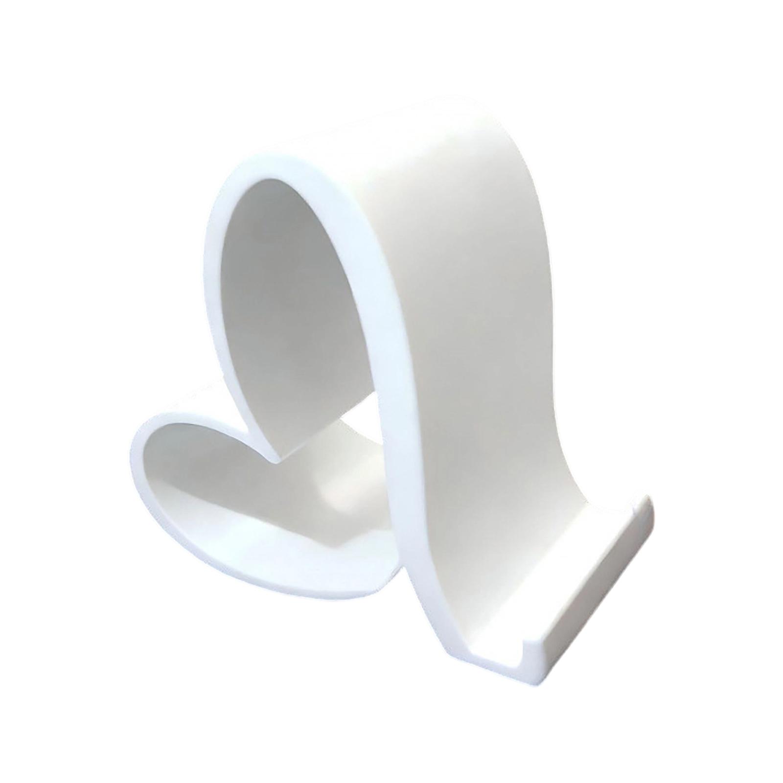 

3D Printed Creative Heart Shape Mobile Phone Stand Desktop Holder for Home Office Desk Decoration and Practical Use One Size білий