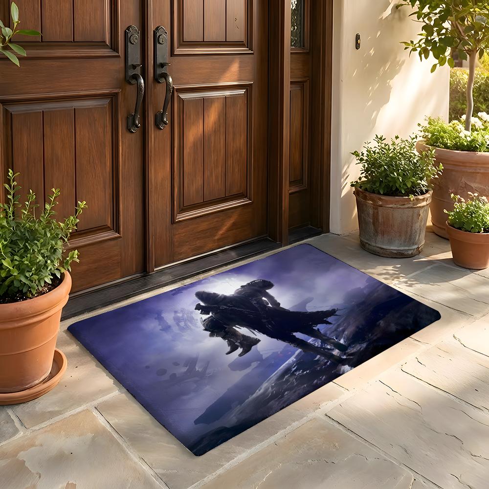 Floor Mat Soft Flannel Rug Non-Slip Absorbent Mat for Bathroom Bedroom Home Decor D-Destiny