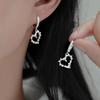Light Luxury Love Earrings, Fashionable Zircon Copper-Plated Real Gold Earrings, Temperament Jewelry.