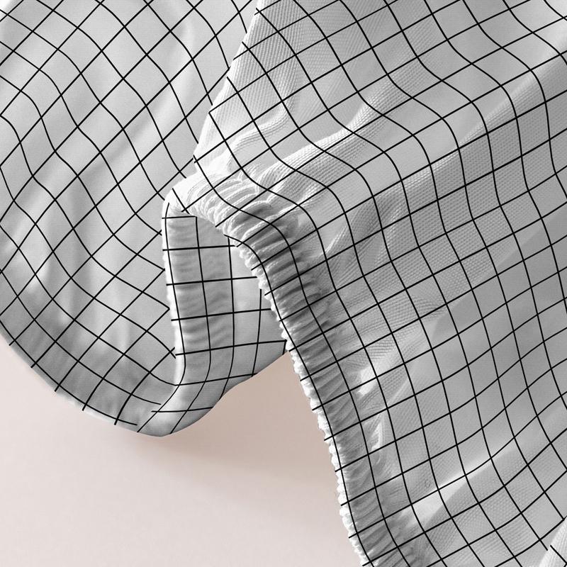 1 Einfaches Modernes Gittergeometrie Gedrucktes Mattes Spannbettlaken, Schlafzimmer Gedruckte Bettdecke, Bettwäsche (Ohne Kissenbezüge)