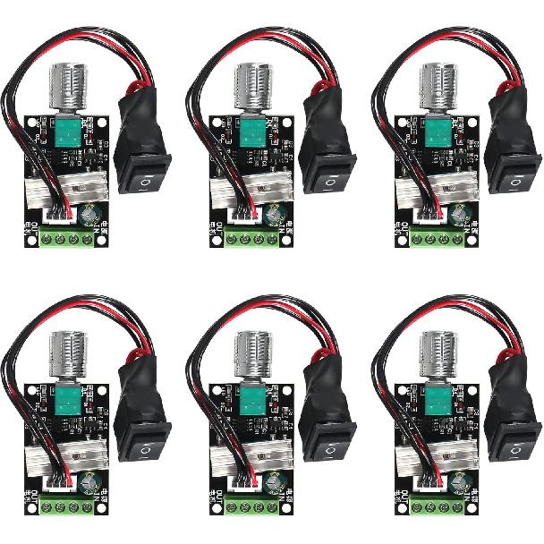 6pcs 6V 12V 24V 28V 3A 80W DC Motor Speed Controller PWM Speed Regulator Adjustable Reversible Switch 1203BB DC Motor Driver Reversing