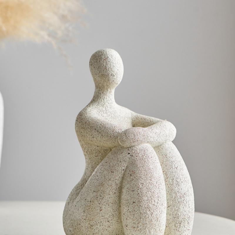 Abstract Seated Figure Home Decor Items Sculptures Minimalist Artistic Resin Statuesinterior Decoration Desktop Accent Ornaments