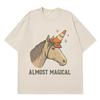 Almost Magical Funny Horse Traffic Cone Meme Tshirt Unisex Unisex Vintage Tshirt Summer Shortsleeved Loose Casual Cotton Tshirts