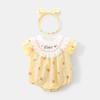 Newborn Girls' Plaid Romper - Summer Infant Bodysuit and Harem Jumpsuit