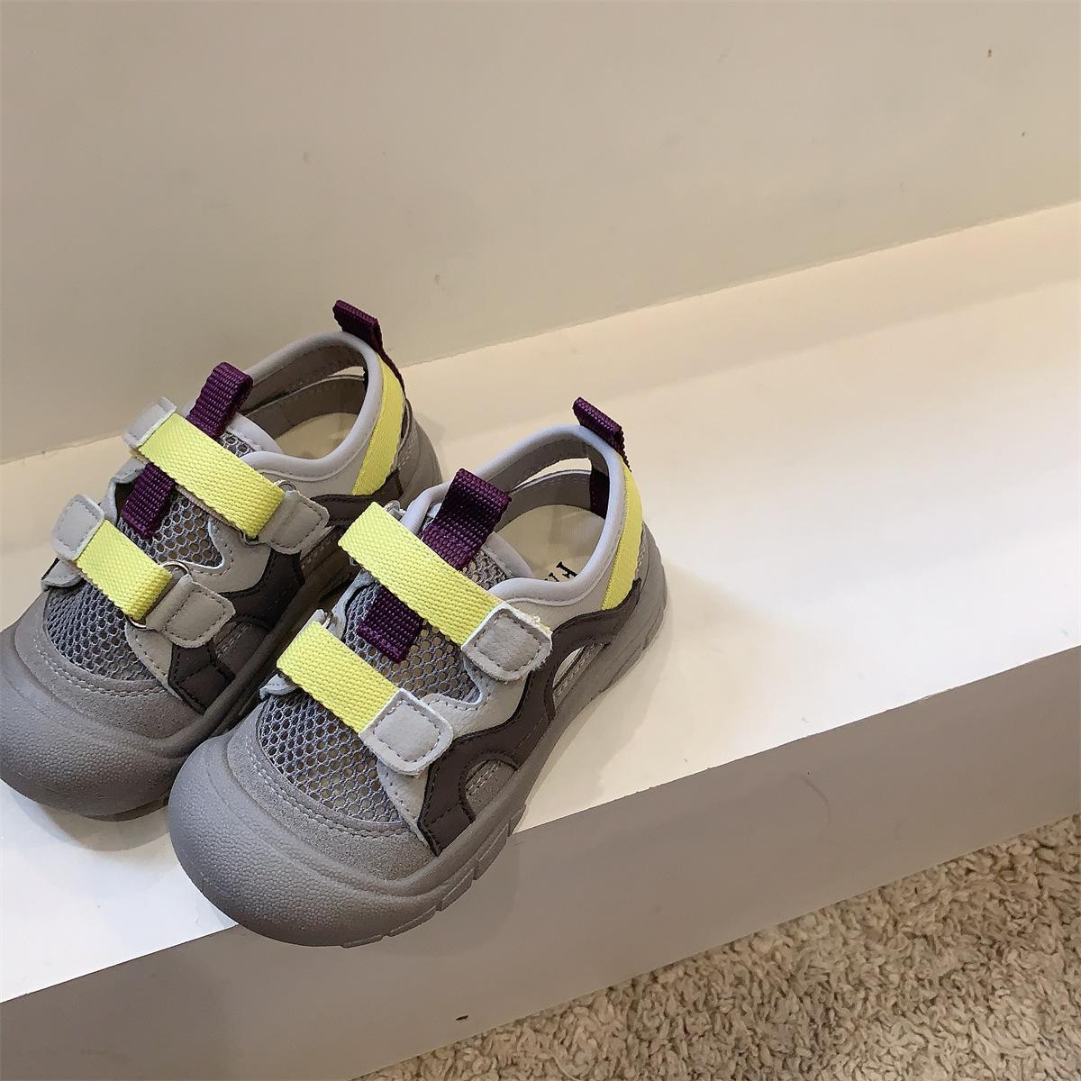Girls Sports Beach Shoes Mesh Breathable Boys Shoes Girls Sandals Summer 22 серый