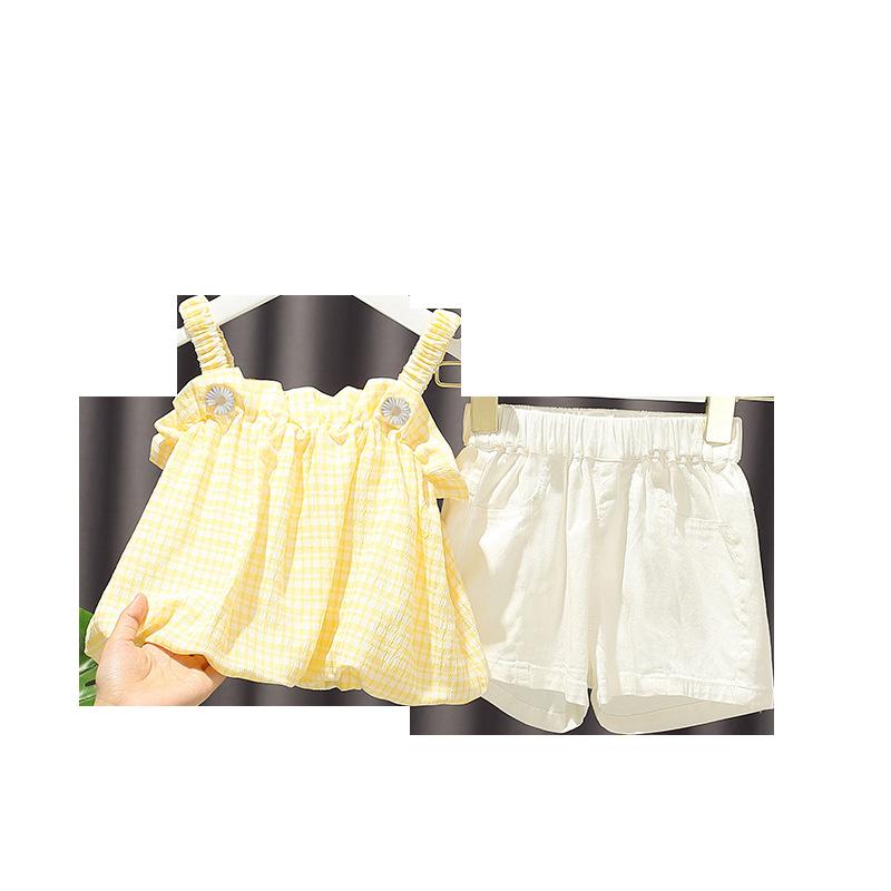 Cute Summer Outfit For 1 Year Old Baby Girls Stylish Camisole Two Piece Set Toddler Cool Clothing