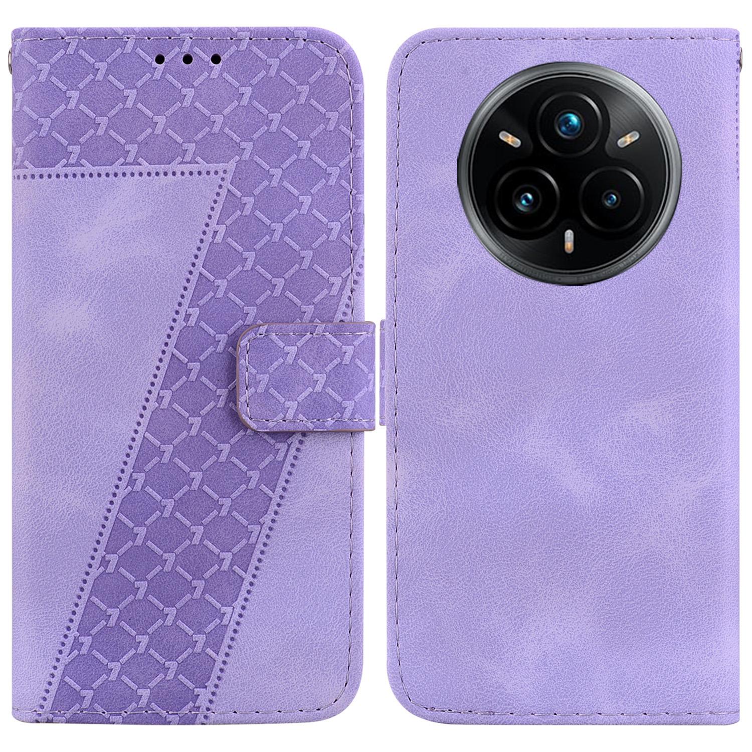 

Для Realme 14 Pro+ 5G Чохол-підставка Штампований шкіряний чохол для телефону з 7-подібним візерунком E