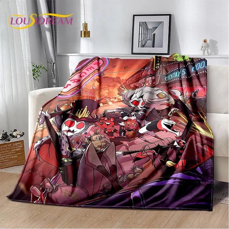 Cartoon H-Helluva Boss Blitzo H-Hazbin Hotel Soft Flannel Blanket for Bed Bedroom Sofa Picnic,Throw Blanket for Outdoors Leisure