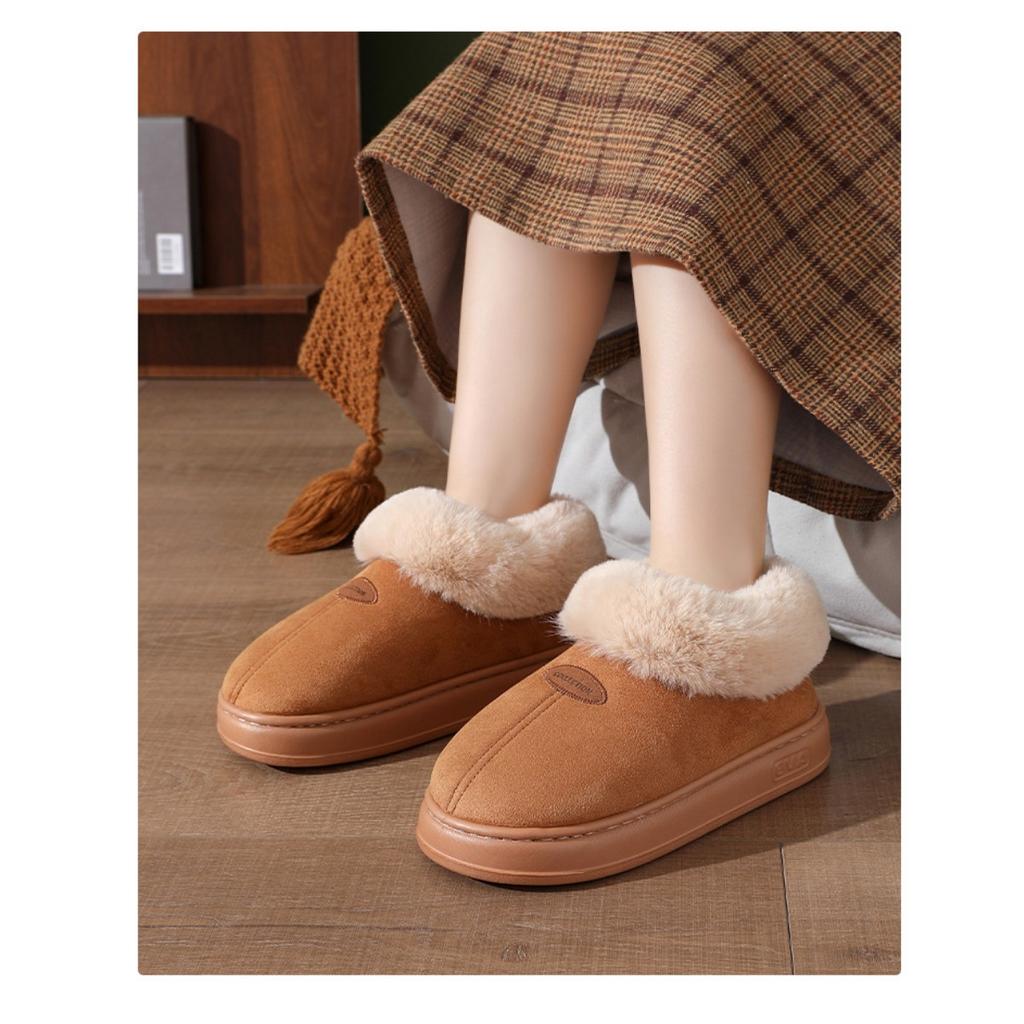 Zimowe ciepłe buty śniegowe dla pary, gruba podeszwa, antypoślizgowe, ultra miękkie jednoczęściowe, modne do domu Baotou, do użytku wewnątrz i na zewnątrz, kapcie dla mężczyzn