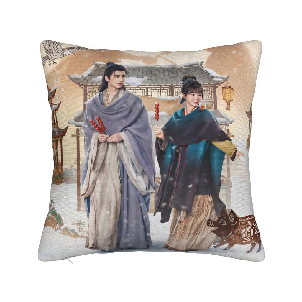 Pursuit of Jade Zhu Yu Square Pillow Covers Polyester Sofa Zhang Linghe Cushion Cover Cool Decor Pillow Cover