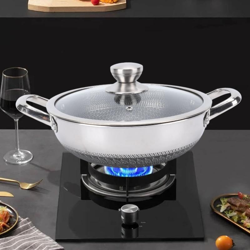 Nonstick Frying Pan Dishwasher Safe Skillet Induction Cooker Gas Range Compatible Double Sided Honeycomb Pan With Lid 316