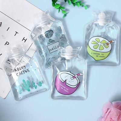 Portable Transparent Cartoon Hot Water Bag – Winter-Proof, Easy Fill, Warm Hand and Compress Bag for Students