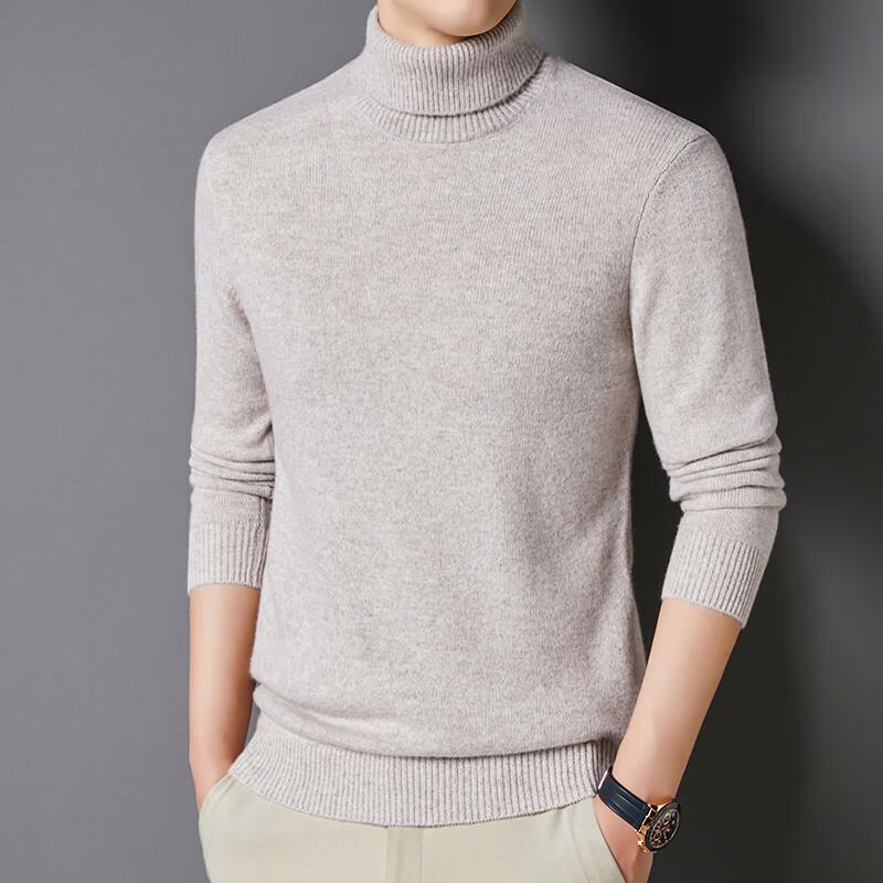 FENGXUN Men's 100% Pure Wool Turtleneck Sweater FXT6448