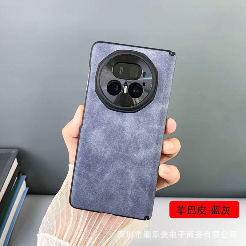 Anwendbar für Honor magicV5 neue Handyhülle Honor V3 schlichtes Leder VS3 magnetische Saugung doppelte Mittelachse V2 Business-Handyhülle