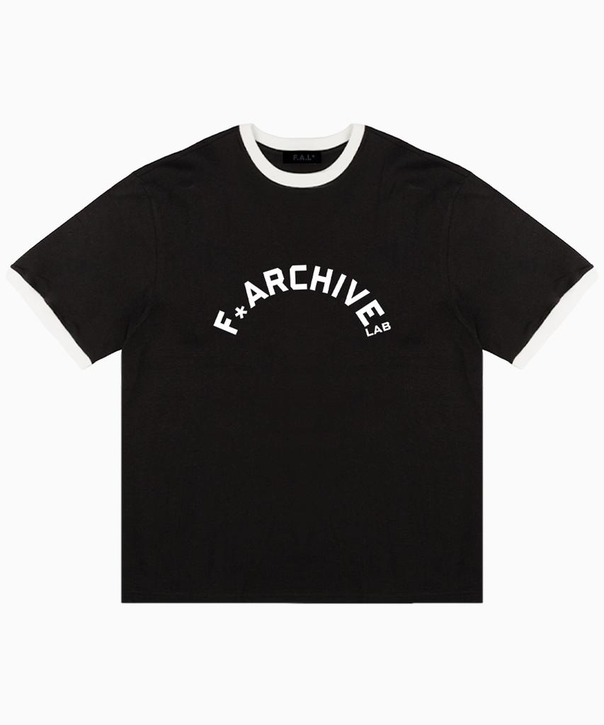 Peulonteuakaibeulaeb Arch Heavyweight Ringer Short Sleeve T-Shirt [Black]