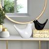 Creative White and Black Glossy Ceramic Birds Figurines Home Decorations Accessories Party (Pack of 2, Black & White)