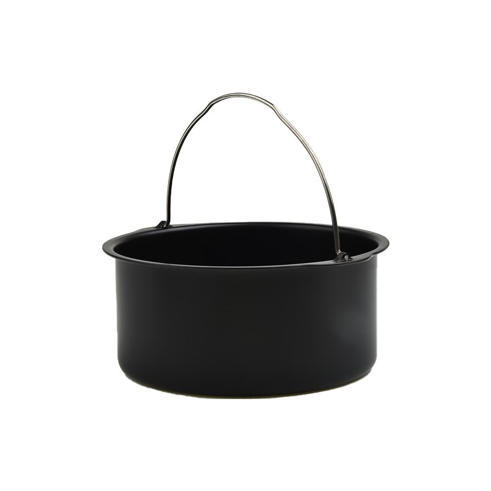 Sleek Black Carbon Steel Pan for 678Inch Round Cake for Air Fryer